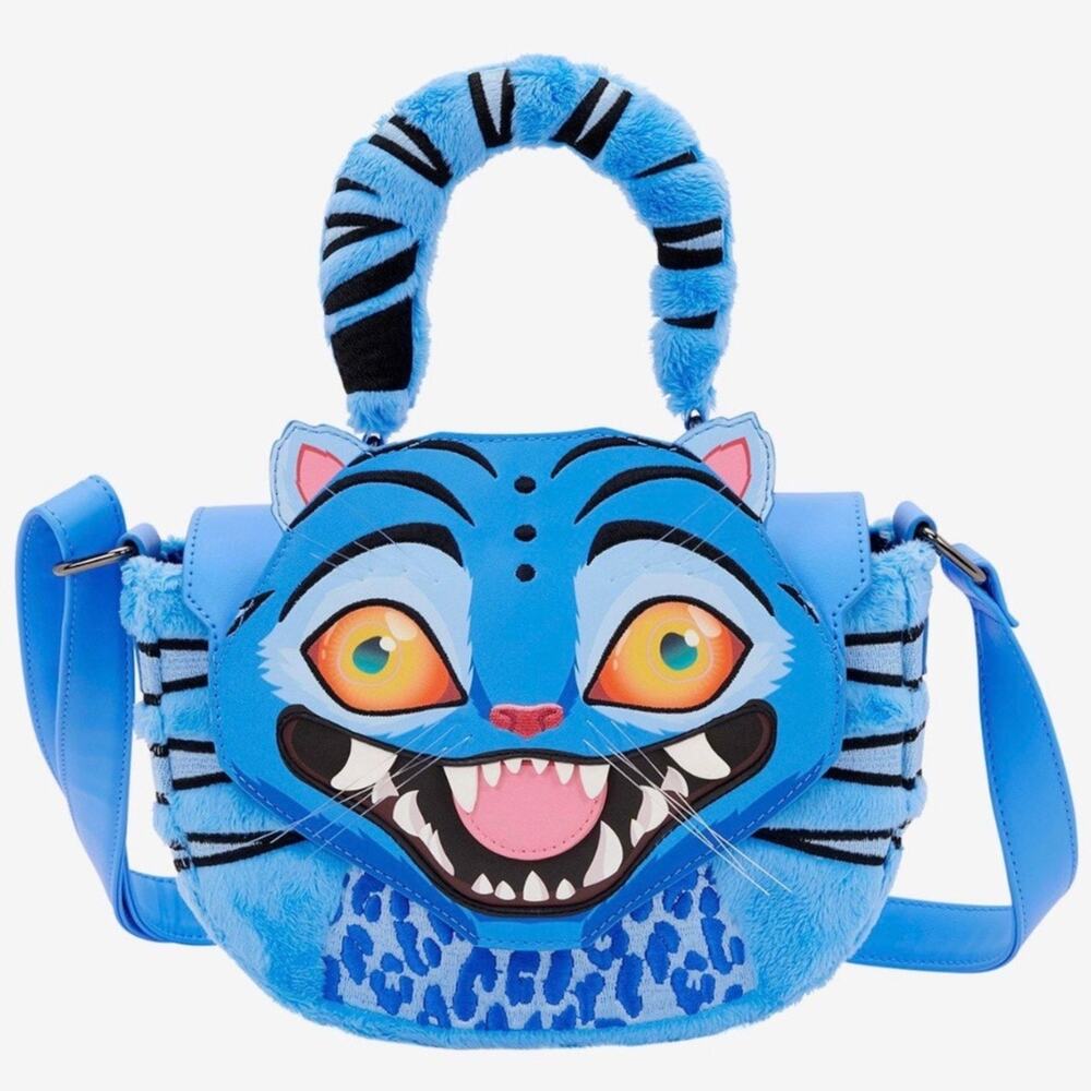 Loungefly KPOP Demon Hunters  Fuzzy DERPY Tiger GITD Figural Crossbody Purse NWT